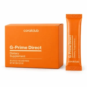 Confezione di G‑Prime Direct, integratore in stick con glutatione Setria®, vitamina C e magnesio