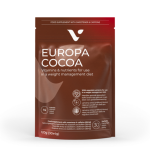 Europa Cocoa Valentus, bevanda al cacao con caffeina, L-tirosina, vitamina B6 e cromo