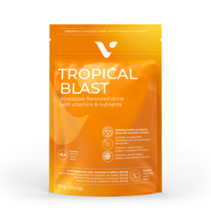 Tropical Blast Valentus al gusto di ananas con caffeina, cromo e fibre, confezione da 30 bustine